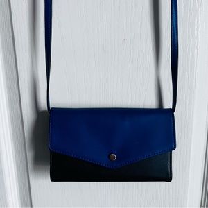 Blue & Black Envelope Cross Body BAg